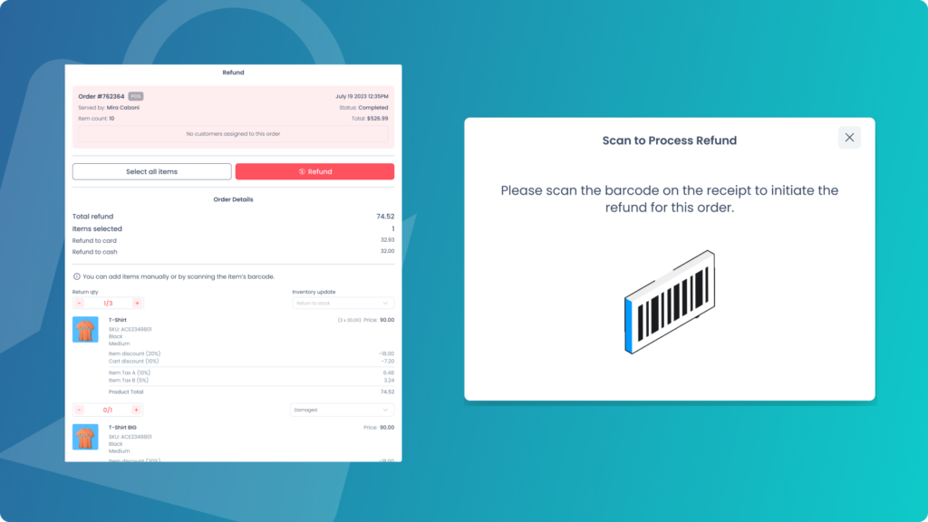 refund barcode scan